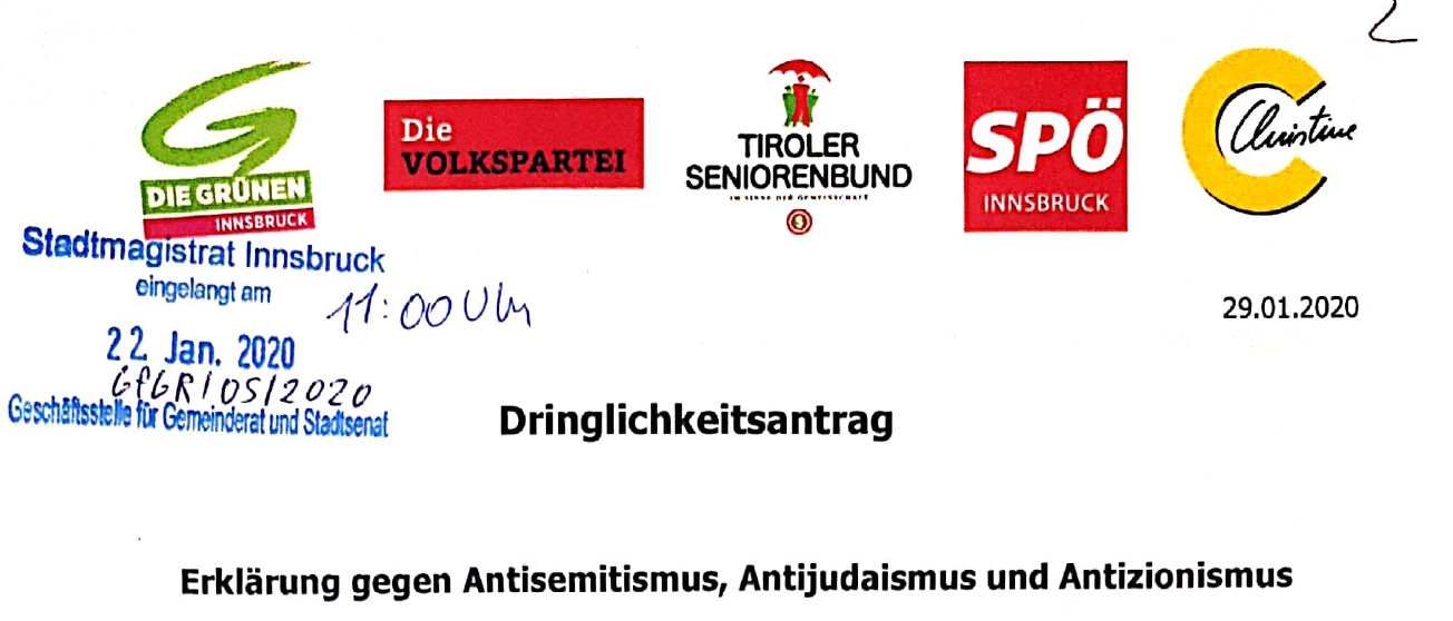 innsbruck gemeinderat antisemitisch