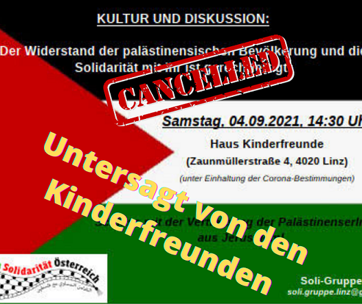 Absage der Veranstaltung durch die Kinderfreunde