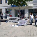 F. Sieder bei einer Protestaktion in Amstetten