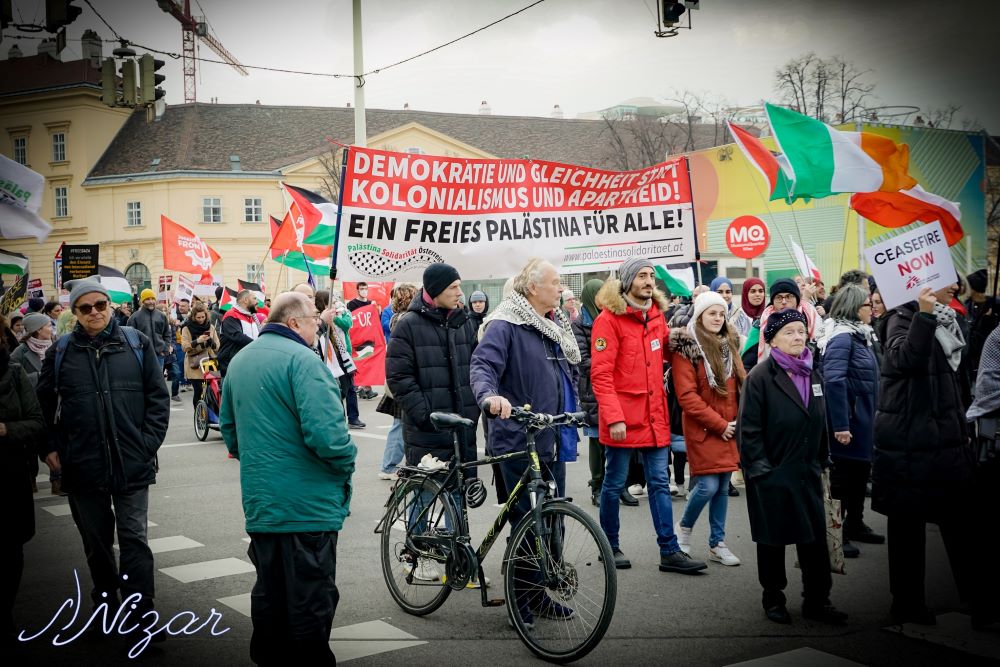 Demo der Palästinasolidarität am 2.3.24 in Wien