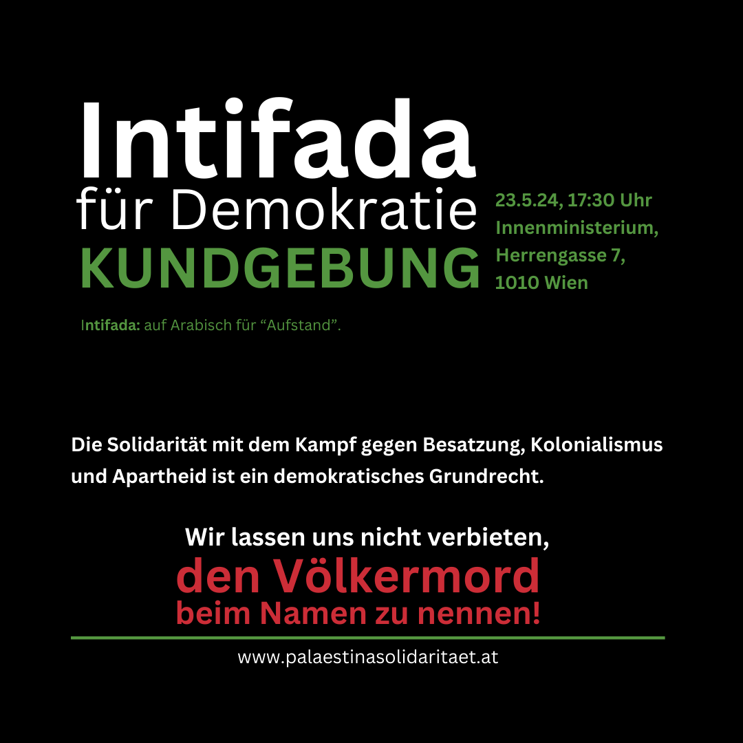 Kundgebung Wien: Intifada für Demokratie!