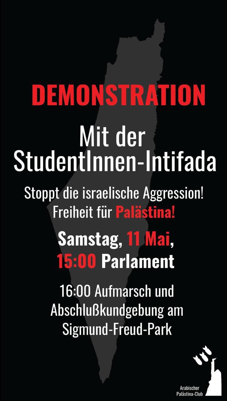Demonstration Wien: Mit der StudentInnen-Intifada gegen Besatzung und Apartheid!
