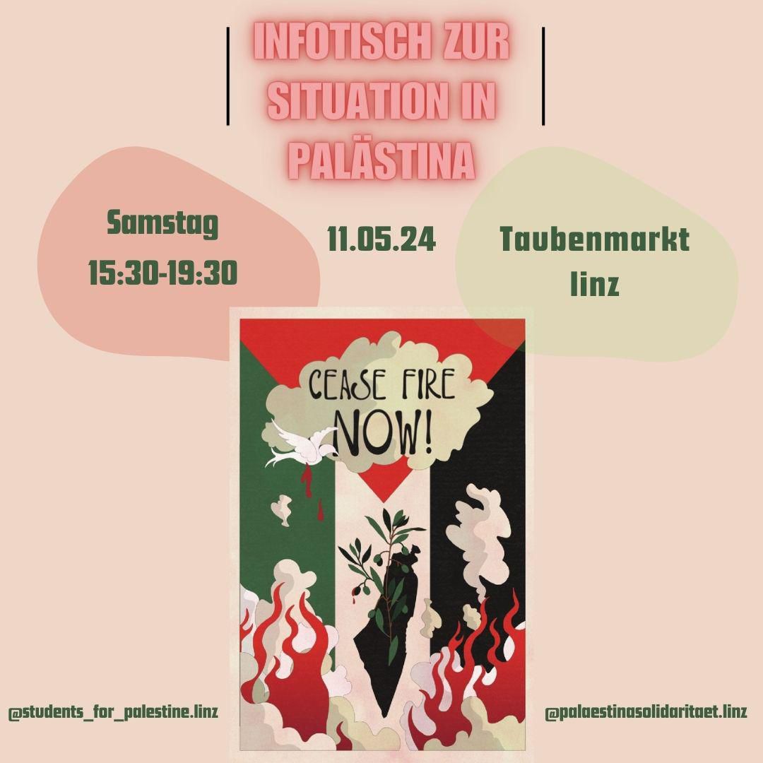 Linz: Infotisch zur Situation in Palästina